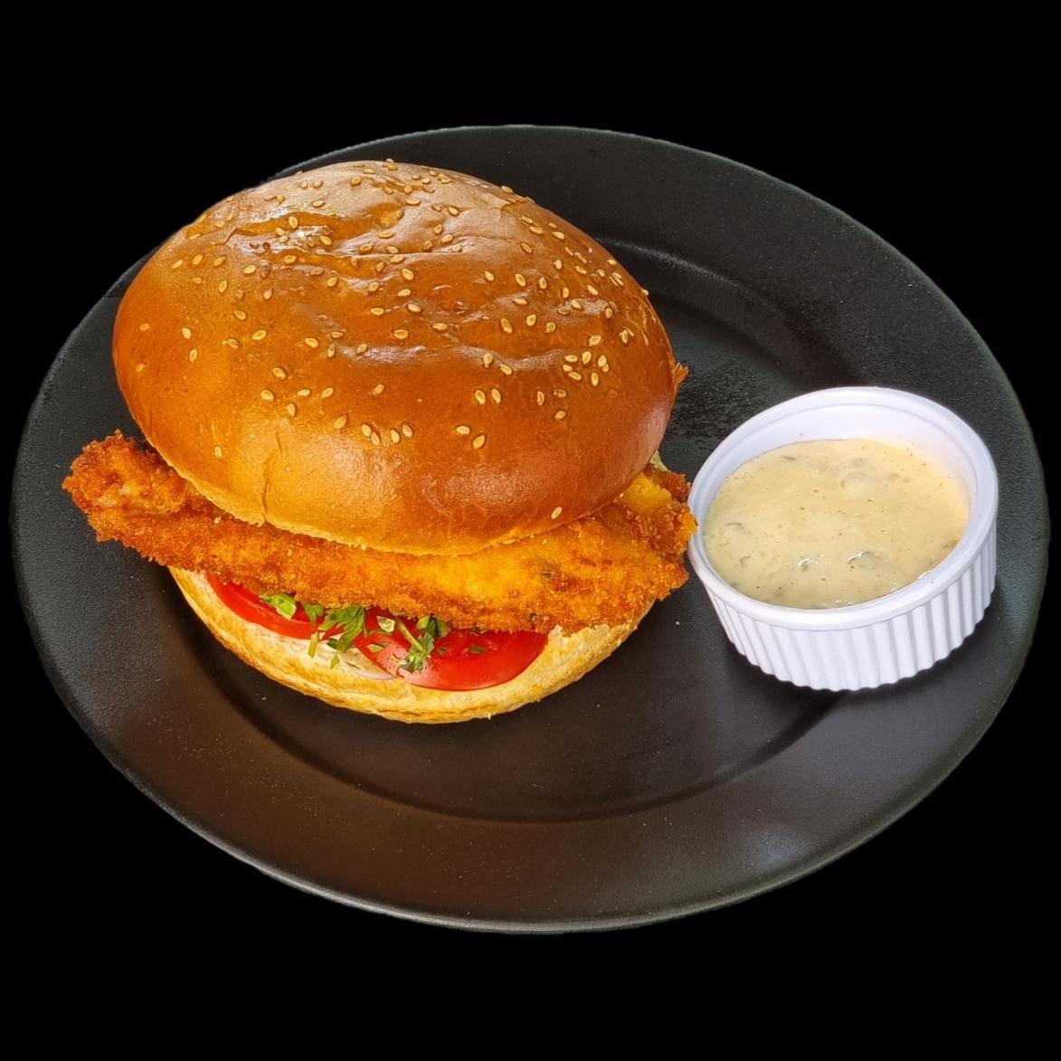 چیکن استیک سوخاری(نان گرد)/ Fried chicken