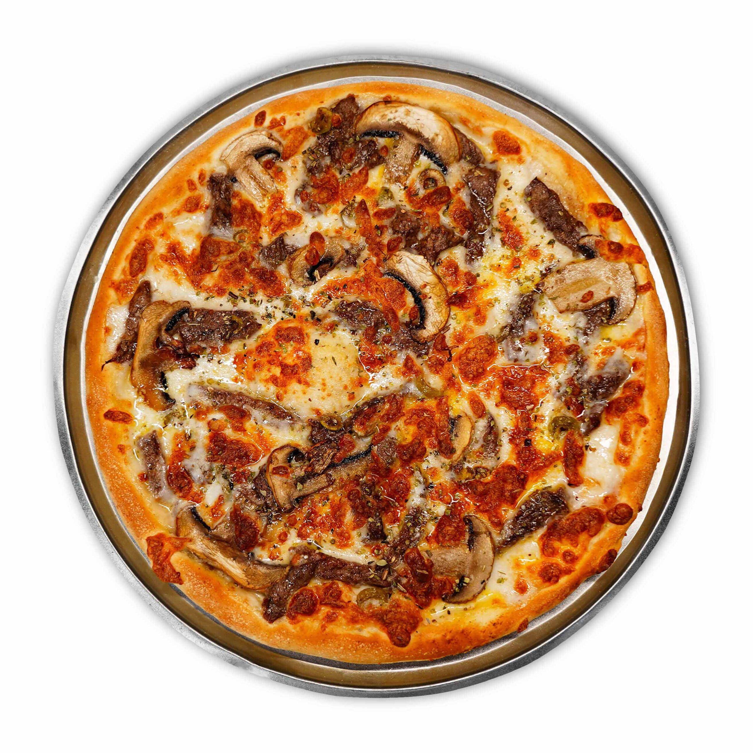 پیتزا سیر و استیک